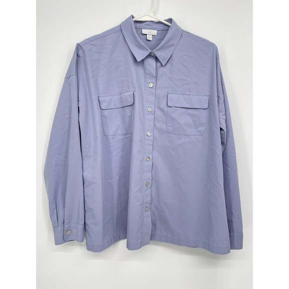 J. Jill Tops - J. Jill Small Button Down‎ Shirt Women Blue Excellent Tencel Modal Stretch Top